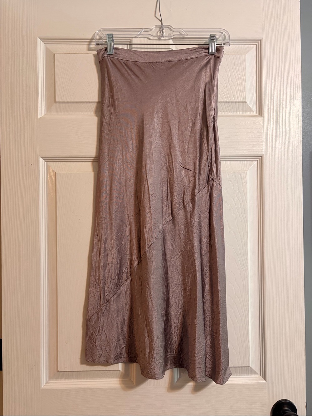 Satin midi skirt